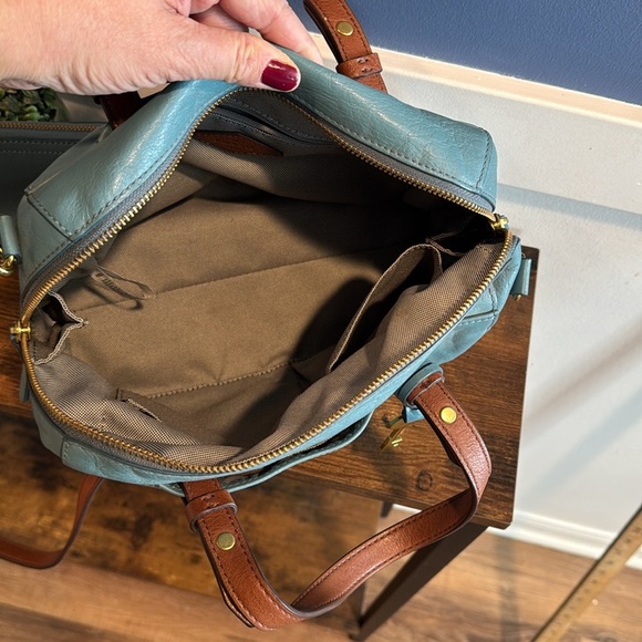 Fossil Rachel Satchel teal with matching wallet - like new condition - Picture 7 of 13